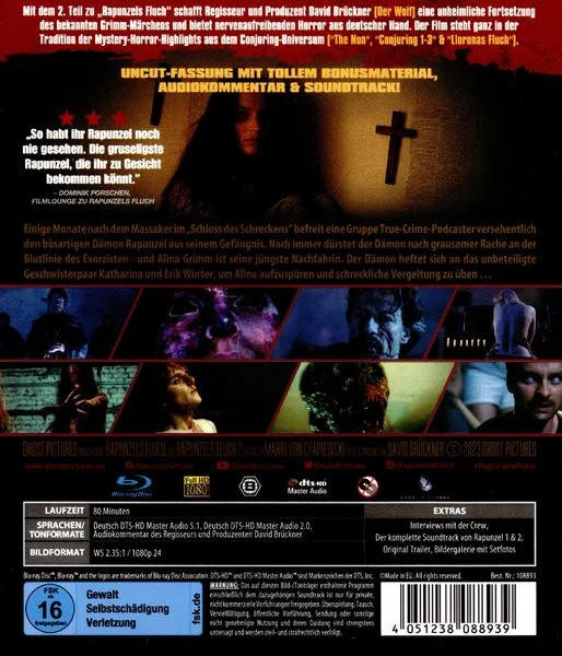 Die Rückseite einer Blu-Ray-Filmhülle mit Text und Bildern.