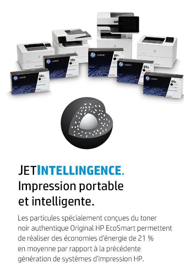 Una pubblicità con stampanti e cartucce HP. Il testo spiega il toner ecologico per il risparmio energetico.