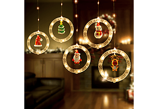 FAMILY CHRISTMAS LED-es fényfüggöny, mikulás, 1,8 x 0,5 méter, 125 LED, melegfehér (58918)