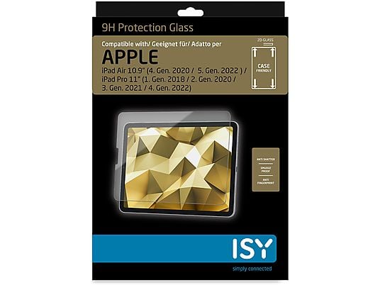 ISY IPG-6101-2D-1 Displayschutz (für Apple iPad Air 10.9 Zoll, 4. Gen (2020) / iPad Air 10.9 Zoll, 5. Gen (2022) / Apple iPad Pro 11 Zoll, 1. Gen (2018) / iPad Pro 11 Zoll, 2. Gen (2020) / iPad Pro 11 Zoll, 3. Gen (2021) / iPad Pro 11 Zoll, 4. Gen (2022))