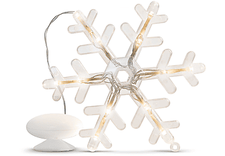 FAMILY CHRISTMAS LED dekoráció, hópehely, 16 x 19 cm, melegfehér, 3 x AA (58929)