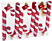 FAMILY CHRISTMAS Karácsonyfadísz szett, piros cukorbot, 13 cm, 6 db / szett (58783)