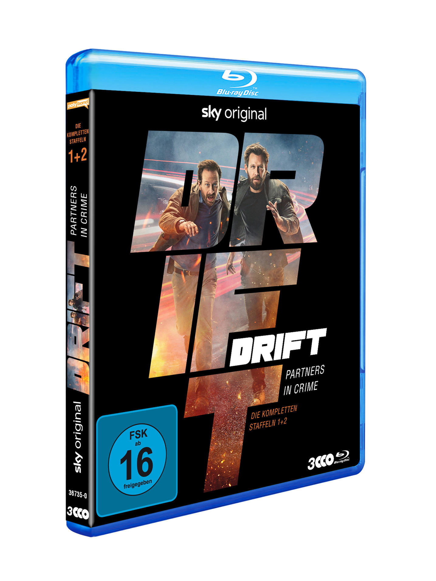 Blu-ray-Disc-Hülle für den Film 'Drift: Partners in Crime', mit Schauspielern auf dem Cover.