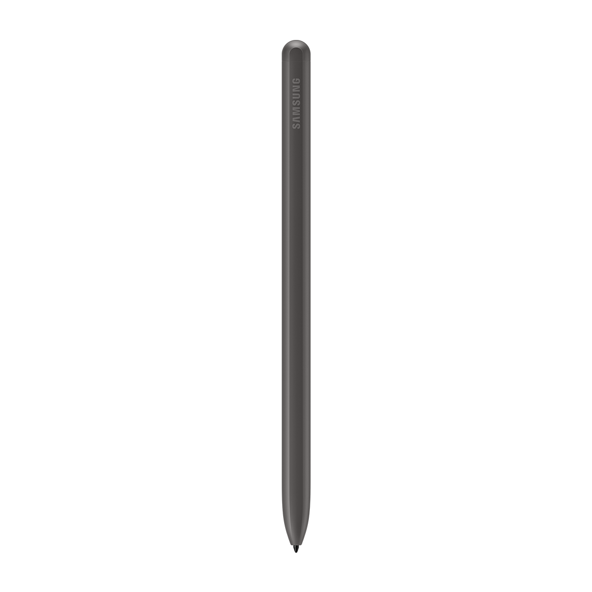 Siyah bir arka plan üzerinde koyu gri bir Samsung kalem.