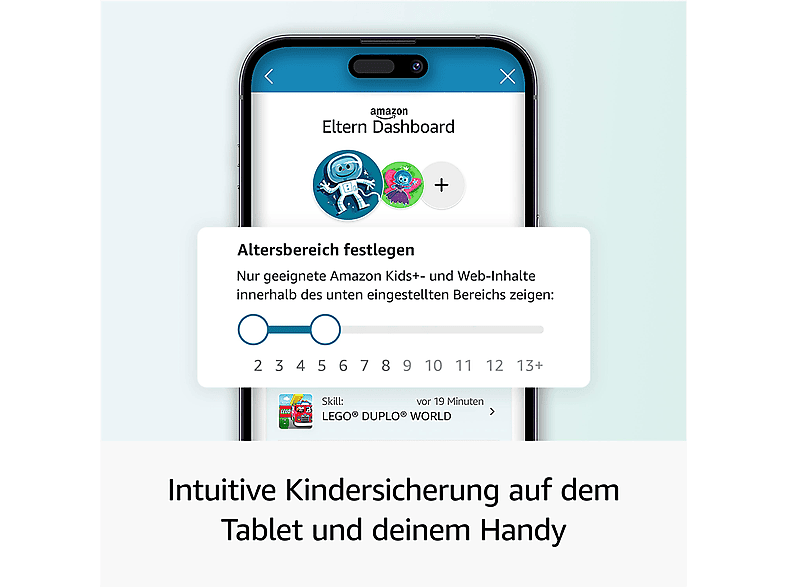 AMAZON Fire HD 10 Kids (2023), Tablet, 32 GB, Zoll, Schwarz, mitgelieferte Hülle in Rosa