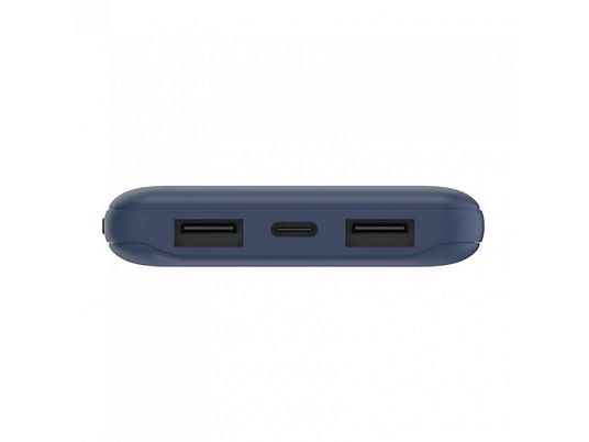 Powerbank - Belkin BPB011BTBL, 10000 mAh, Dos puertos USB-A de 12 W, Un puerto USB-C de 15 W, Azul