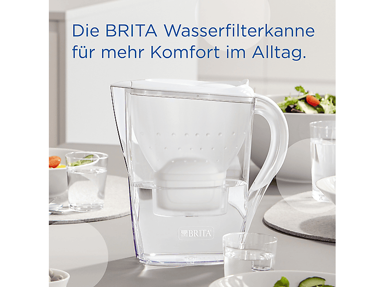 BRITA Marella, inkl. 3 MAXTRA PRO All-in-1 Wasserfilter, Weiß