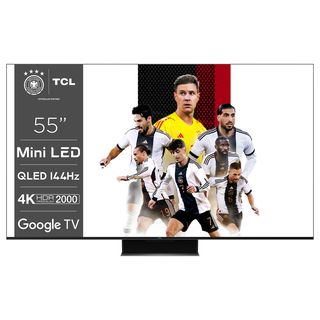 TCL 55C845 (55 Zoll, QLED Mini LED TV, Smart TV, Google TV Dolby Vision, 144Hz Motion Clarity Pro, Sprachassistent)