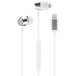 Auriculares de botón - Music Sound MFI, Lightning, Compatible con Apple, Micrófono integrado, Blancos