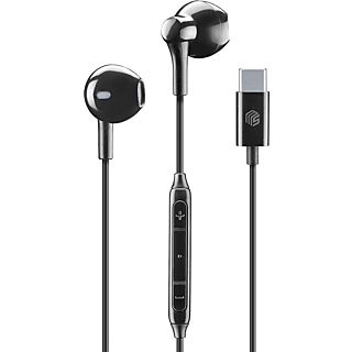 Auriculares de botón - Music Sound Cápsula, Micrófono integrado, Control Remoto Integrado, USB‑C, Negro