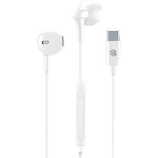 Auriculares de botón - Music Sound Cápsula, Micrófono integrado, Control Remoto Integrado, USB‑C, Blanco