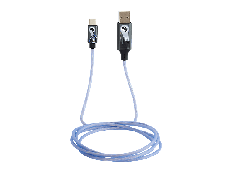 Cable USB a USB-C - Nacon BigBen Batman A/USB C, Luminoso, 1.2 metros, Azul