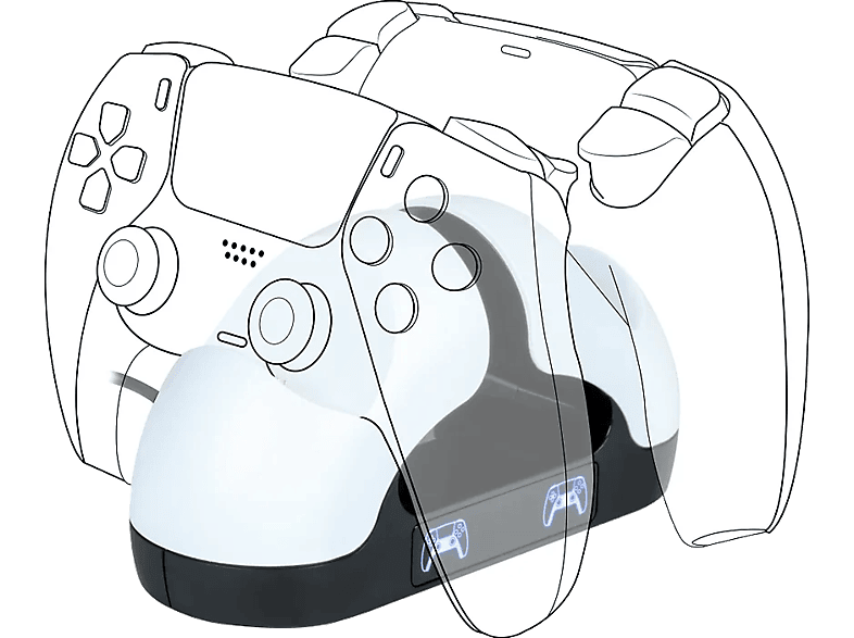 Base de carga – Nacon BigBen Dual Charging Station, Para 2 DualSense PS5, Carga rápida 3 horas, Blanco