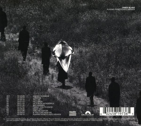 Ein Albumcover mit Figuren in dunkler Kleidung, die auf einem Feld gehen.