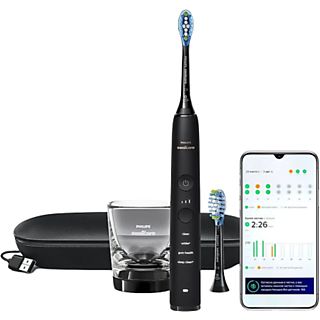 Cepillo eléctrico - Philips Sonicare 9000  HX9913/18, Tecnología sónica, sensor de presión, 4 modos, 3 intensidades, Negro