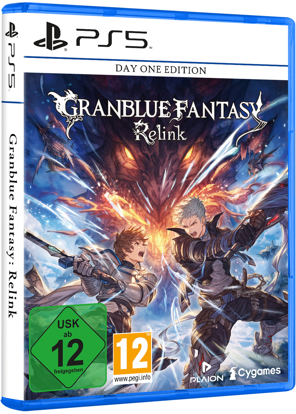 PS5-Spielbox. Charaktere aus Granblue Fantasy: Relink sind auf dem Cover zu sehen.