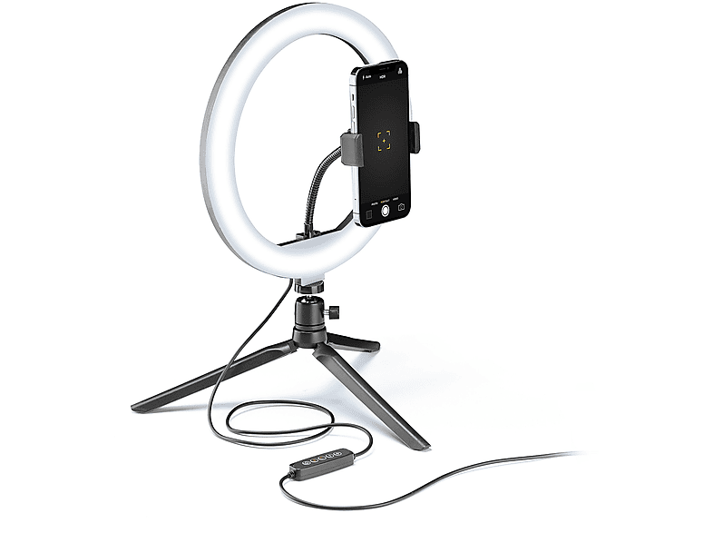 KIT Treppiede Smartphone Cellularline Anello led con treppiede