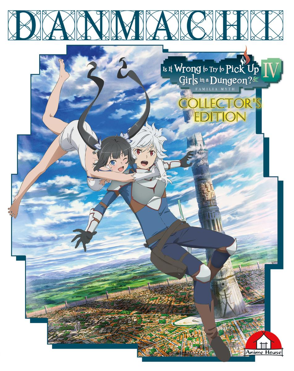 Anime-DVD-Hülle: "Is It Wrong to Try to Pick Up Girls in a Dungeon?" mit Charakteren.