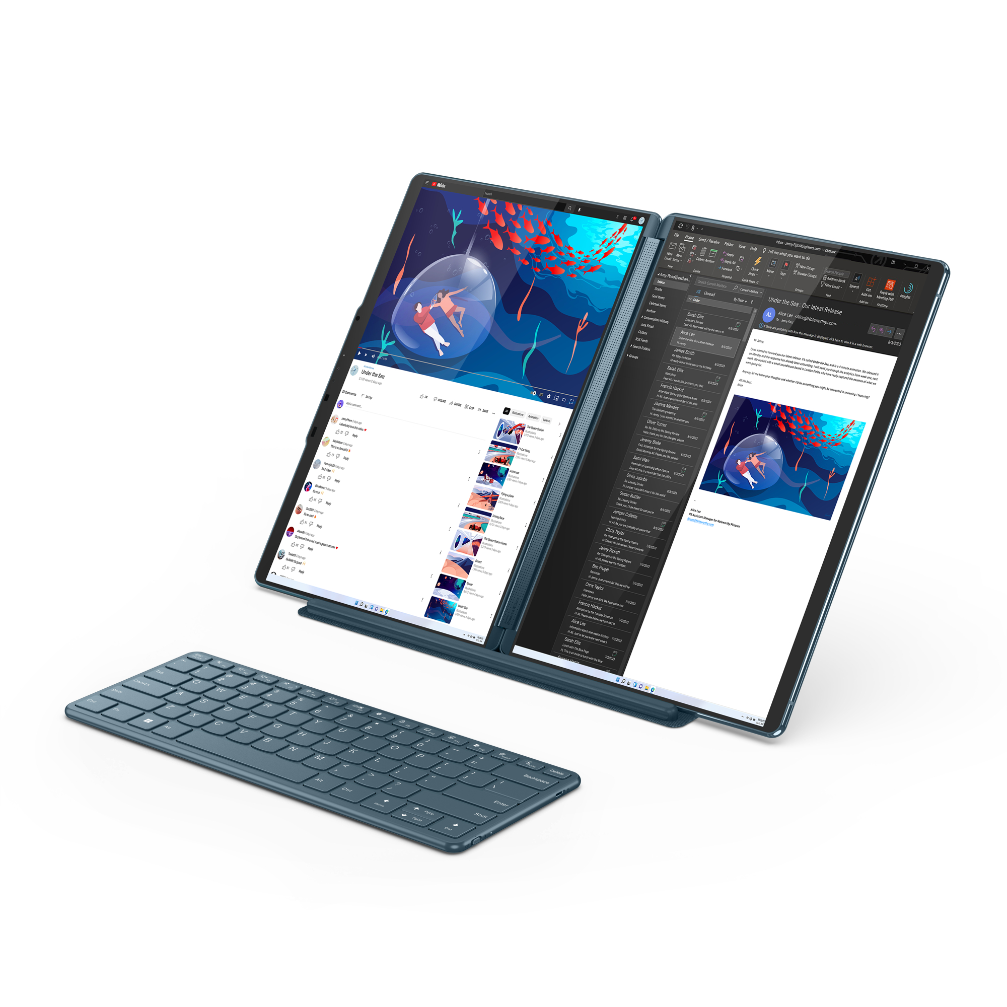 LENOVO Yoga Book 9i - 13,3 Zoll - Intel® Core™ i7 i7-1355U (Evo) - 16 GB - 1 TB - Intel® Iris® Xᵉ - Windows 11 Home
