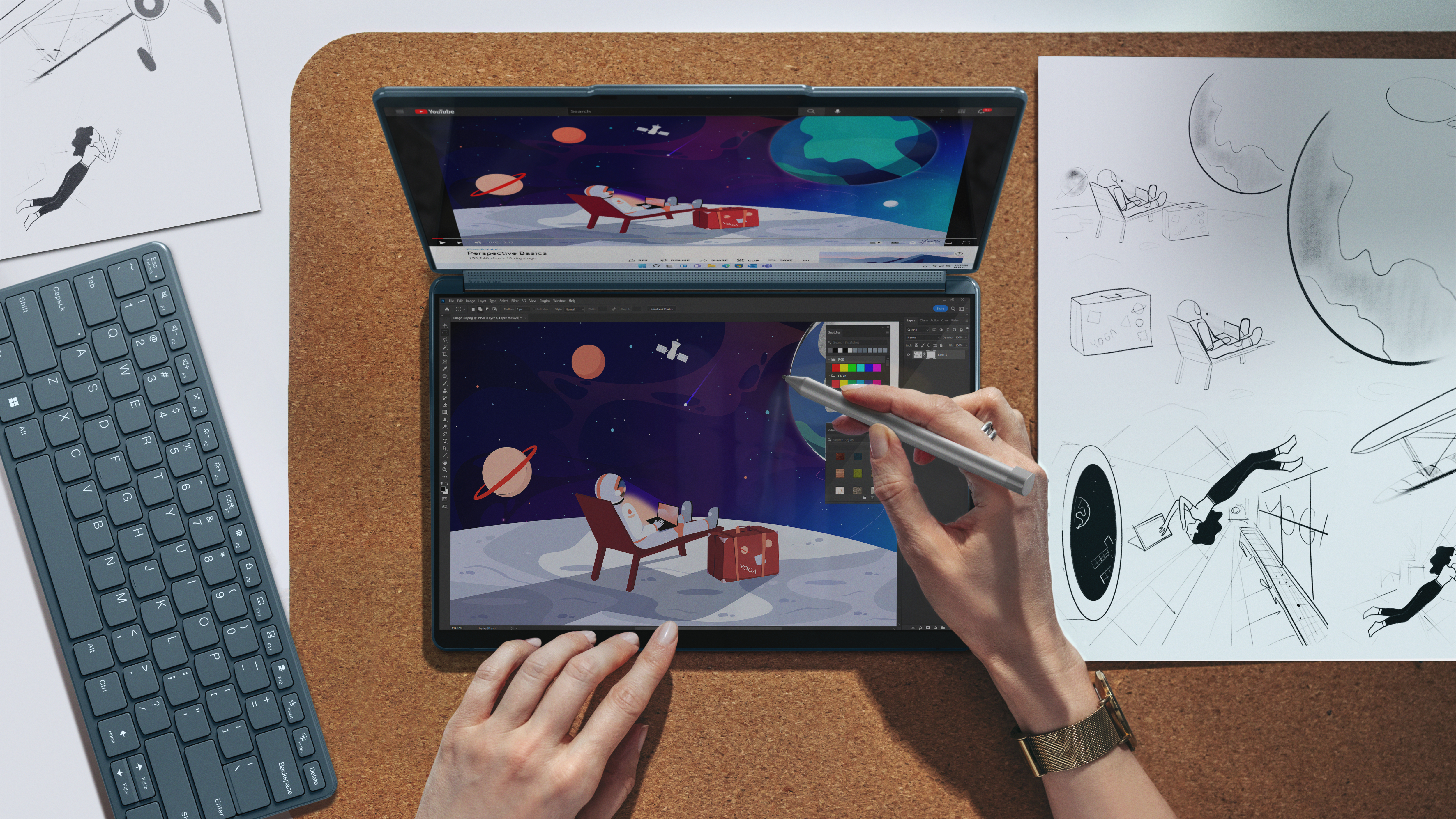 LENOVO Yoga Book 9i - 13,3 Zoll - Intel® Core™ i7 i7-1355U (Evo) - 16 GB - 1 TB - Intel® Iris® Xᵉ - Windows 11 Home