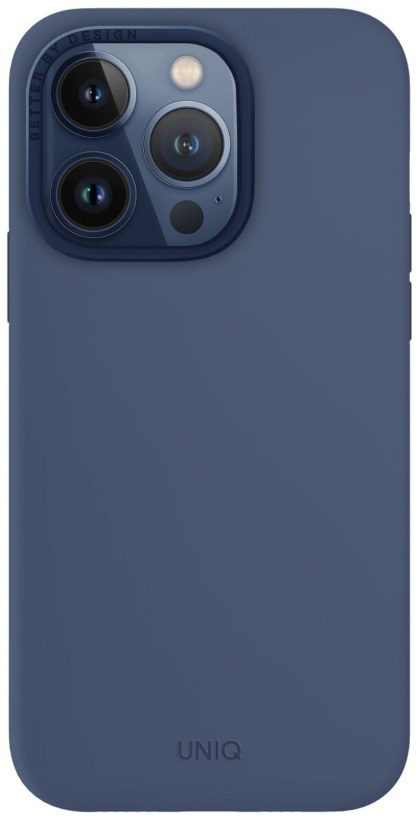 Niebieskie etui na telefon z trzema obiektywami i lampą błyskową.