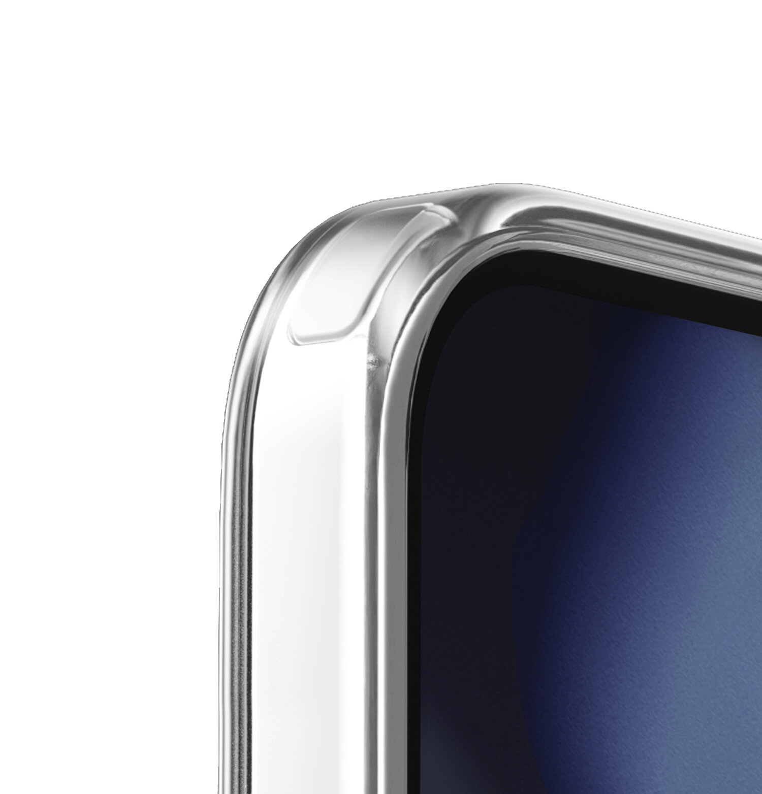 Przezroczyste etui na telefon chroniące róg smartfona.