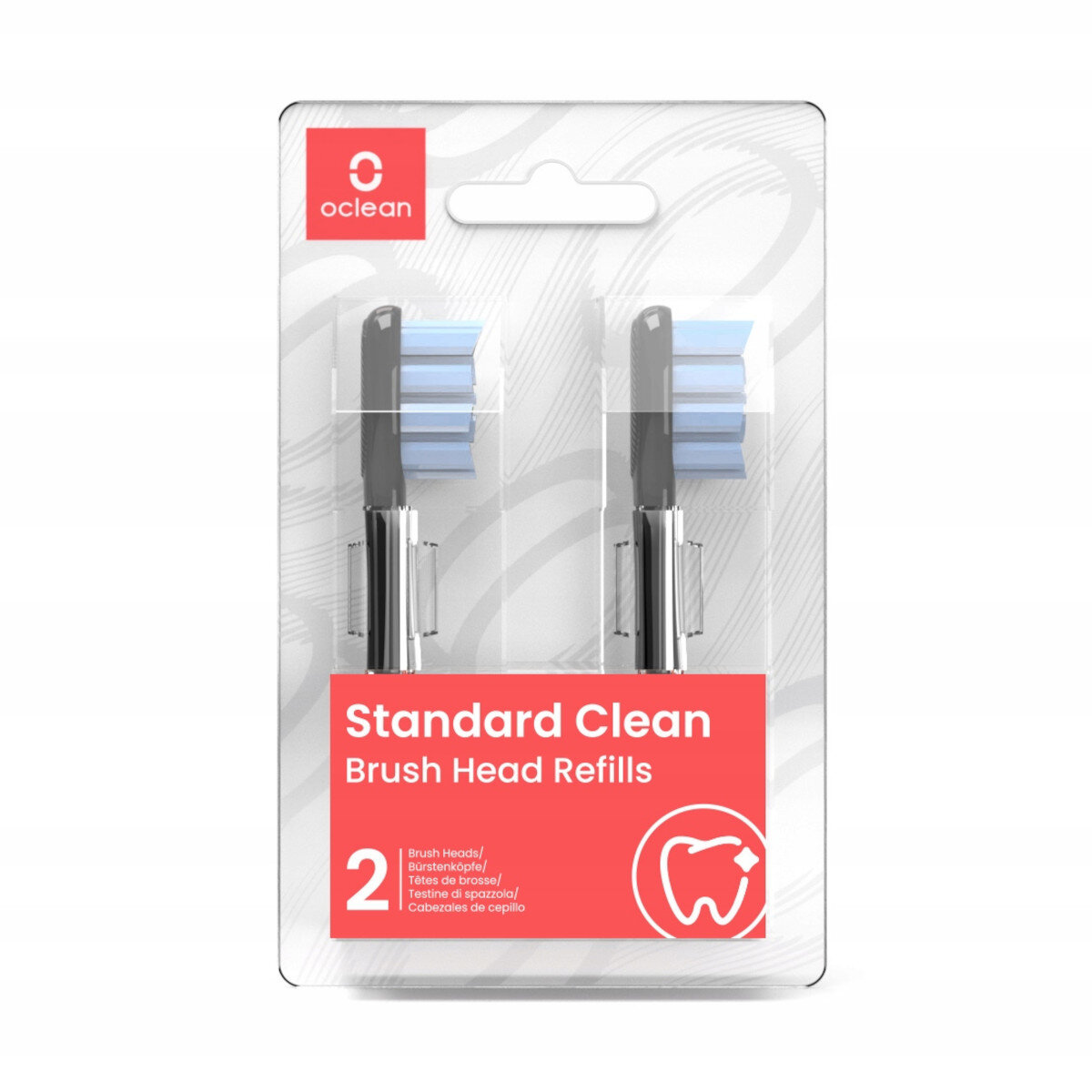Końcówki do szczoteczek OCLEAN C04000181 Standard 2szt. - czarne