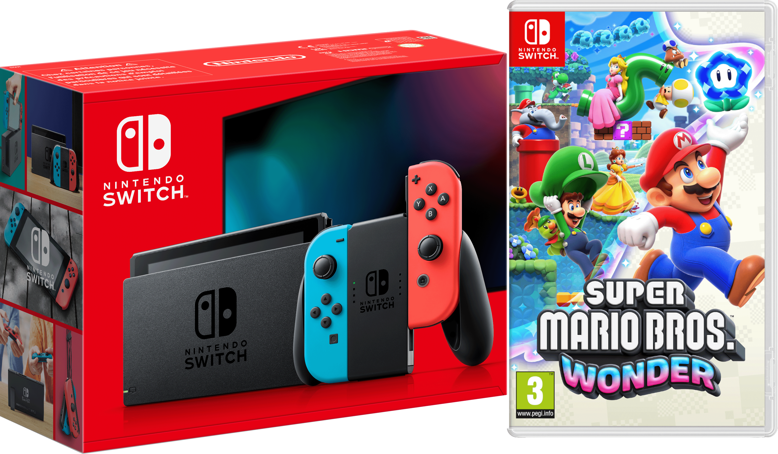 Nintendo Switch Neonrot/Neonblau + Super Mario Bros. Wonder