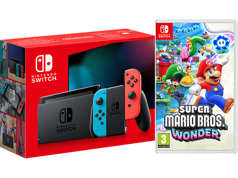 Nintendo Switch Neonrot Neonblau Super Mario Bros. Wonder