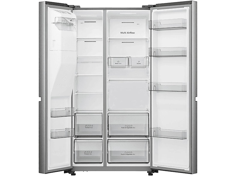 HISENSE RS 818 N 4 TIE 1 Side-by-Side (632 l, E, 1790 mm hoch, Inox-Look)