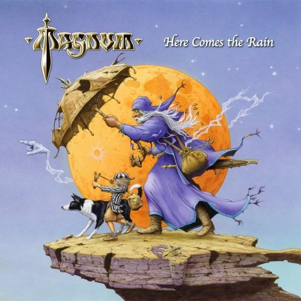 Albumcover mit Zauberer, Junge und Hund unter Mond. MAGNUM Titel.