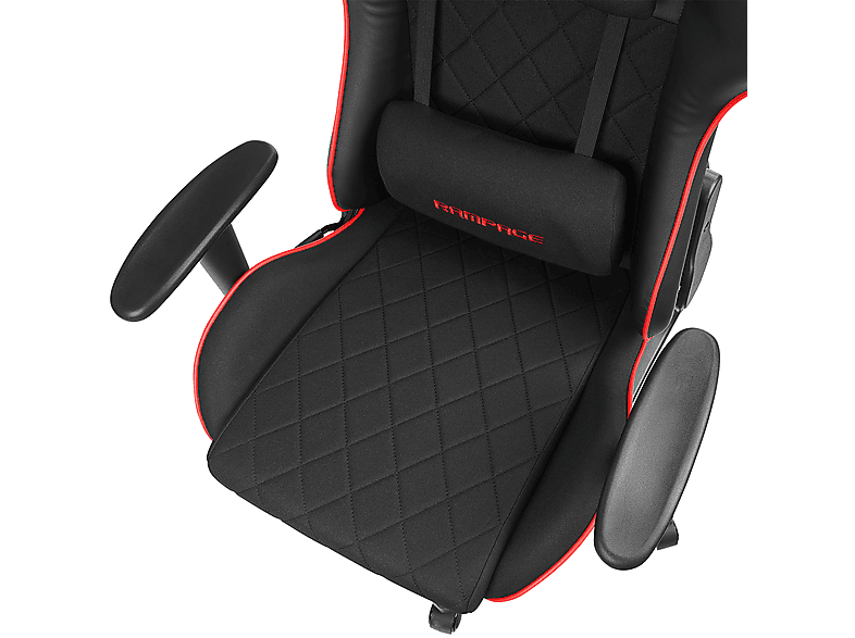 RAMPAGE KL-R16 Drape Üst Seviye Terletmez Kumaş Gaming Oyuncu Koltuğu Siyah_7