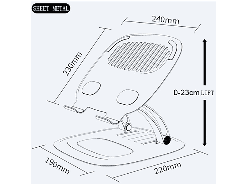 DAYTONA ST-806 Ergonomik Ayarlanabilir Alüminyum Laptop Standı_3