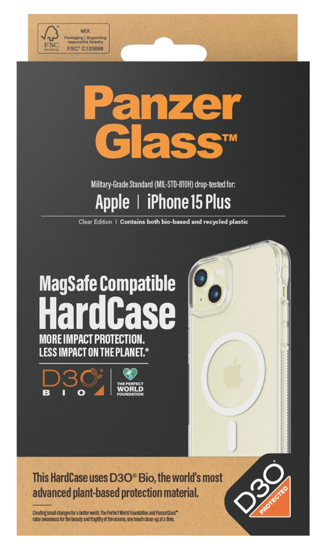 Pudełko na etui do smartfona. Pudełko zawiera szczegóły dotyczące etui i zdjęcie telefonu.