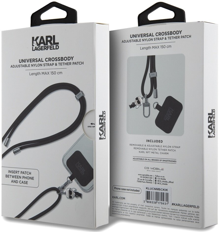 Dwa pudełka, jedno pokazuje zestaw pasków do telefonu, drugie szczegóły zawartości.