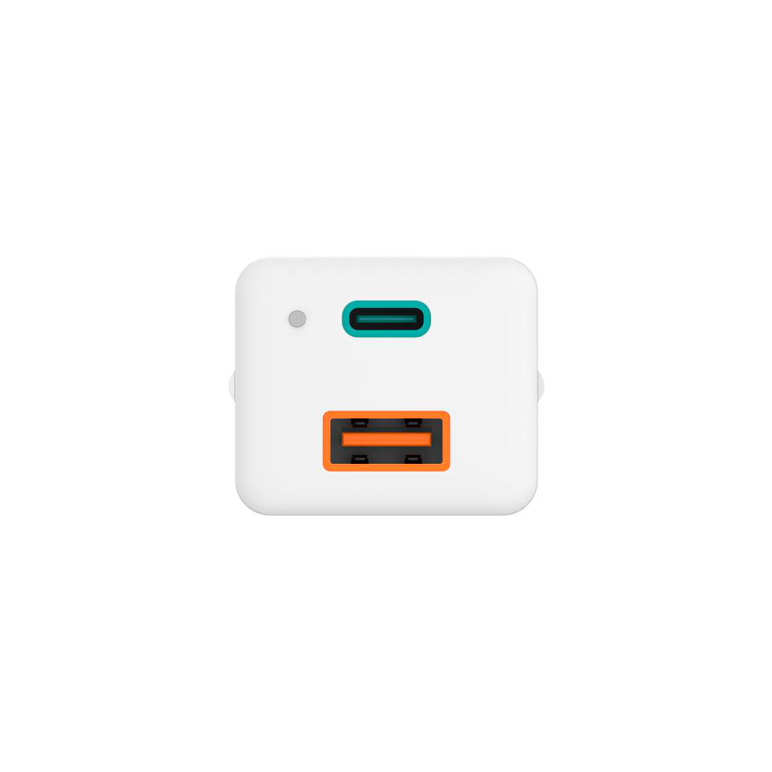 Watt, Weiß USB-A USB-C Schnellladegerät HAMA QC PD, 1x Universal 38 1x