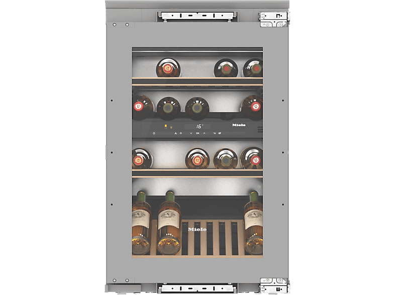 Miele KWT 6422 i, Einbau-Weintemperierschrank mit FlexiFrame und 3D-Bodenpräsenter (97 l, 150 kWh, EEK: G, Grau, Anzahl Flaschen: 30)