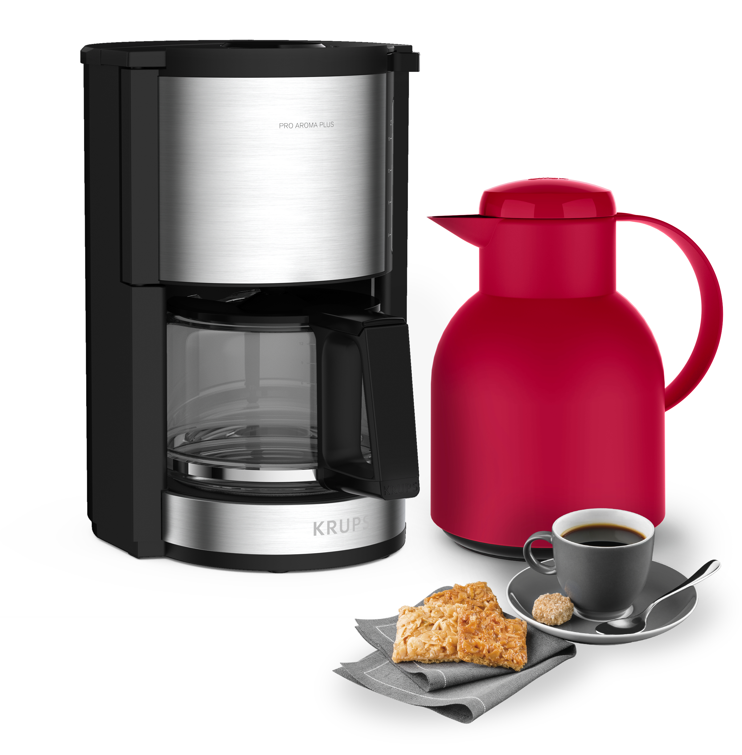 KRUPS KM3210 Pro Aroma Plus und Samba Kaffeemaschine Edelstahl/Schwarz