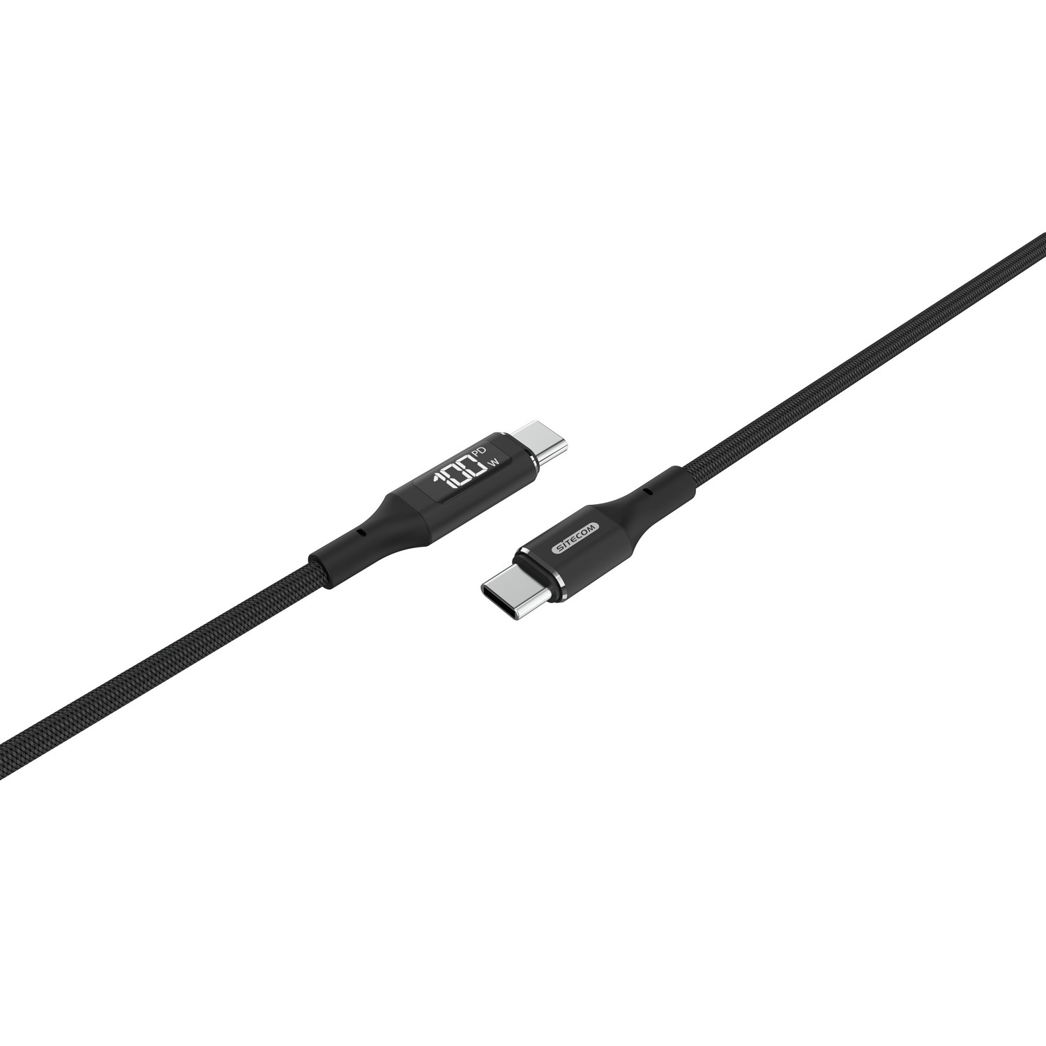 Câble de charge USB-C noir.