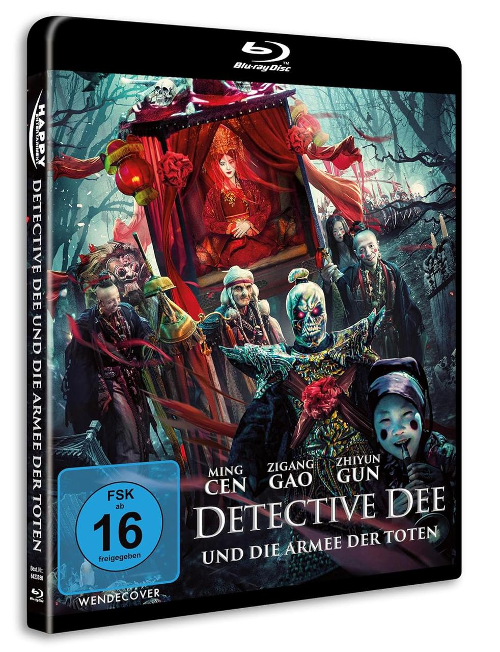 Blu-ray-Filmcover. Enthält mehrere Figuren in Kostümen. Titel: Detective Dee. Es ist eine Blu-ray-Disc.