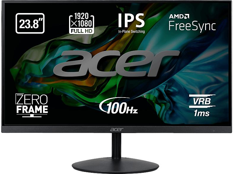 REACONDICIONADO Seminuevo Muy bueno Monitor - Acer SA242Y, 23.8" Full HD IPS , 1 ms, 100 Hz, VGA+HDMI(1.4), Negro