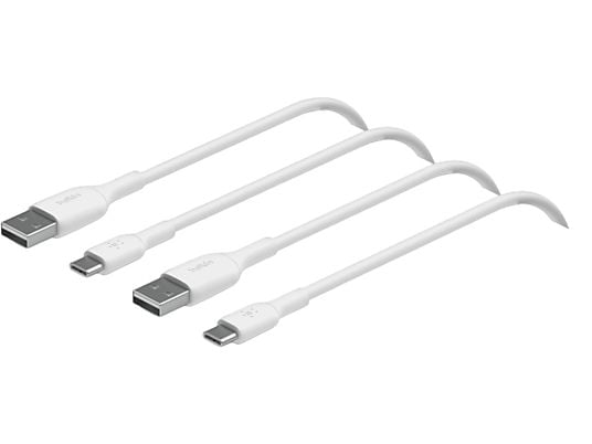 BELKIN BoostCharge USB-A-naar-USB-C-kabels 1 Meter Twin Pack Wit