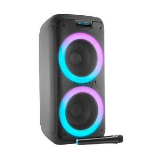 Altavoz de gran potencia - Vieta Pro Party 10, 150 W, Bluetooth 5.0, Micrófono inalámbrico, 9 hs de autonomía, Karaoke, Negro