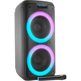 Altavoz de gran potencia - Vieta Pro Party 10, 150 W, Bluetooth 5.0, Micrófono inalámbrico, 9 hs de autonomía, Karaoke, Negro