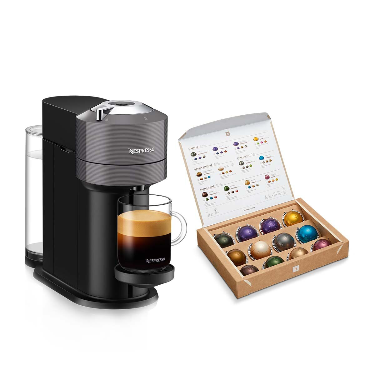 Ekspres na kapsułki De LONGHI-NESPRESSO Vertuo Next ENV120.GY Szary