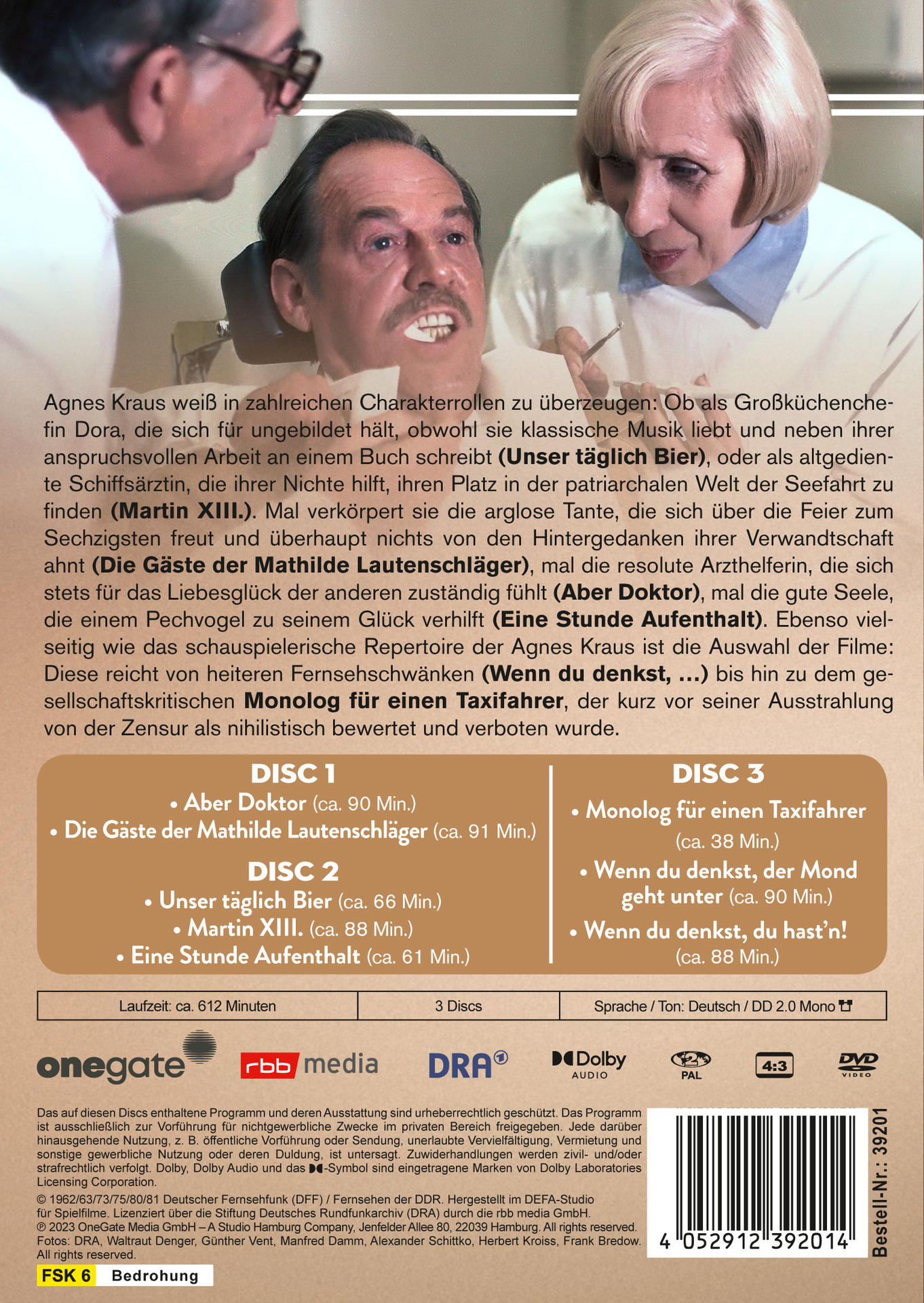 DVD-Hülle mit Text und Bildern von Personen, zeigt die Scheibeninformationen.