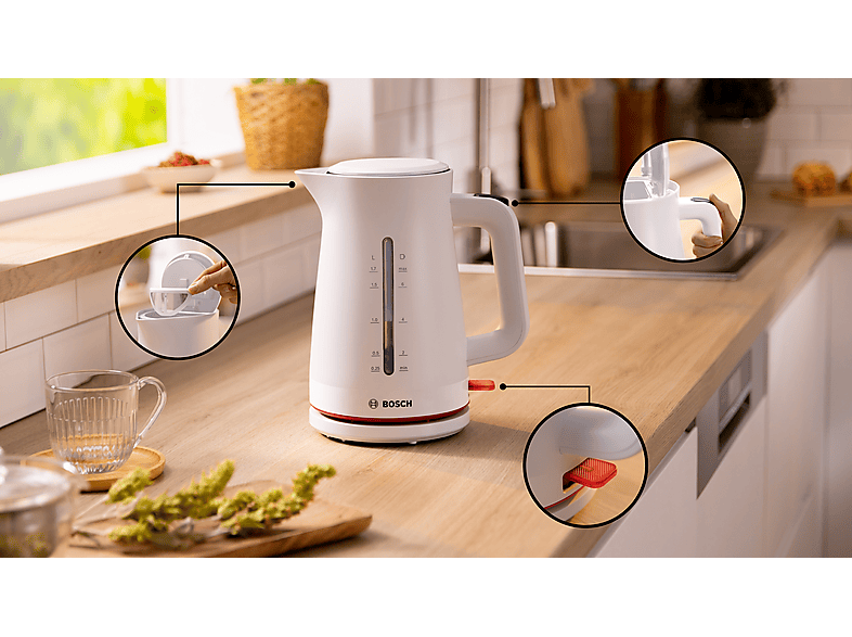 Bosch TWK3M121 MyMoment Wasserkocher (Weiß, 1.7 l, 2400 Watt) — Foto 2 von 5