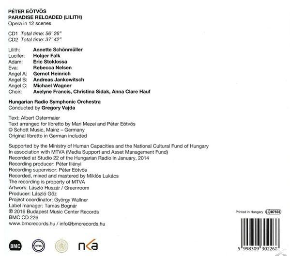 CD füzet szövege. Tartalmazza az opera címét, szereplőit, zenekarát és a krediteket.