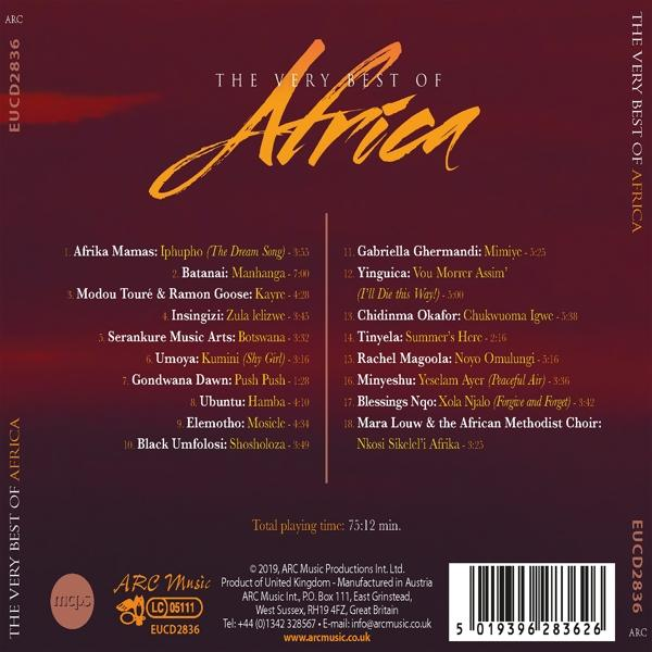 CD-Cover-Rückseite. Textdetails der Musiktitel, Künstler und Copyright-Informationen vor Sonnenuntergang.