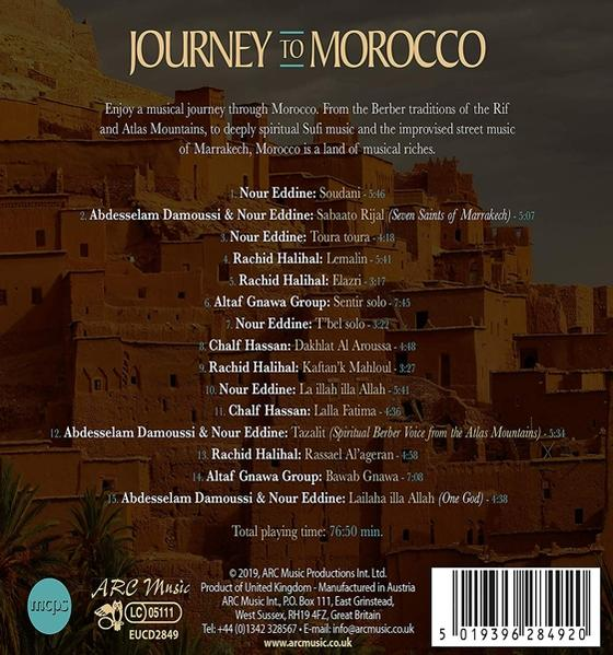 Albumcover mit Text: Reise nach Marokko. Listet Lieder und Künstlernamen auf.